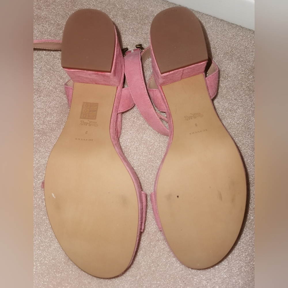 Coach Serena Platform Sandals 6 Pink Suede - Picture 11 of 12